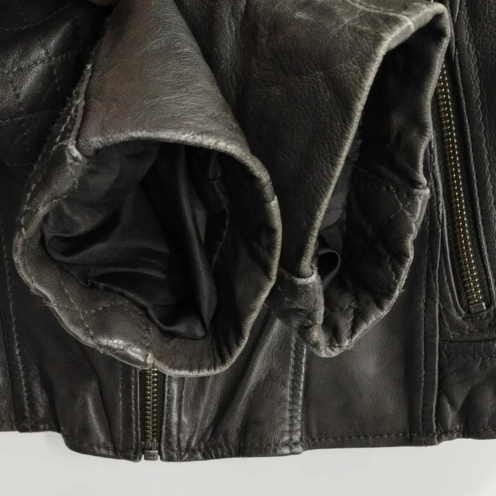 Marc New York Slate Gray‎ Leather Moto Jacket